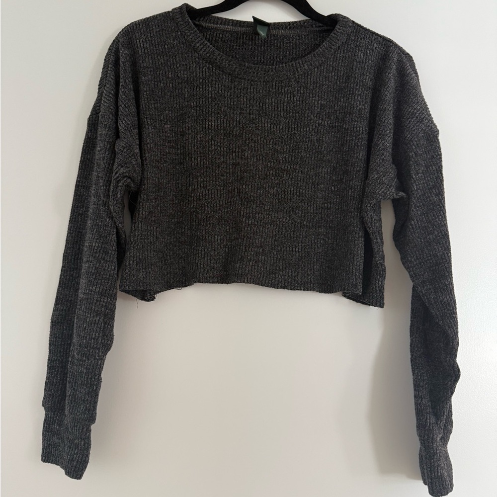 Wild Fable Charcoal Knit Crop Top